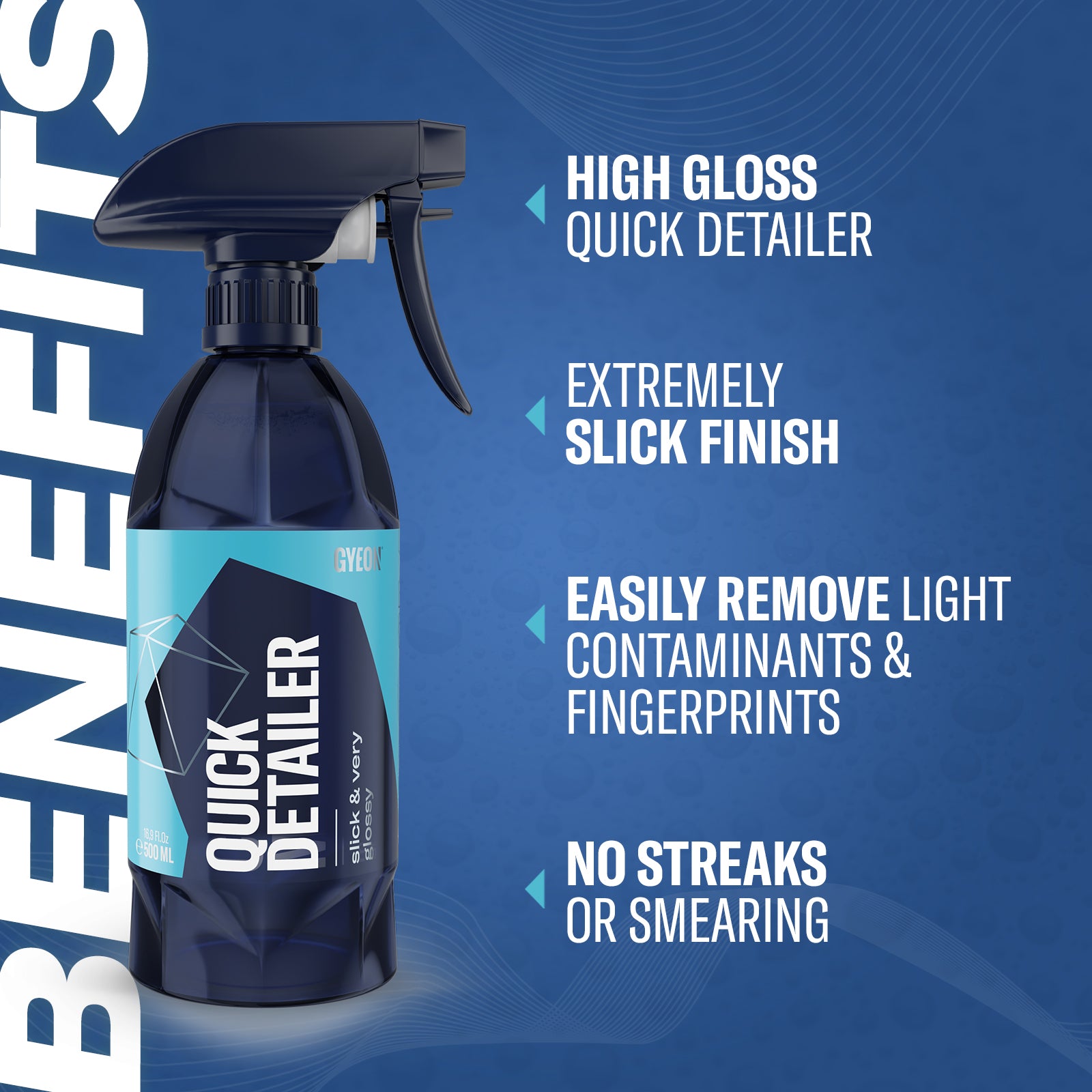 Gyeon Q²M QuickDetailer 1 Litre - Produit De Brillance Et Nettoyage Rapide - À Base De Cire De Carnauba - Pour Vernis Secs Ou Humides